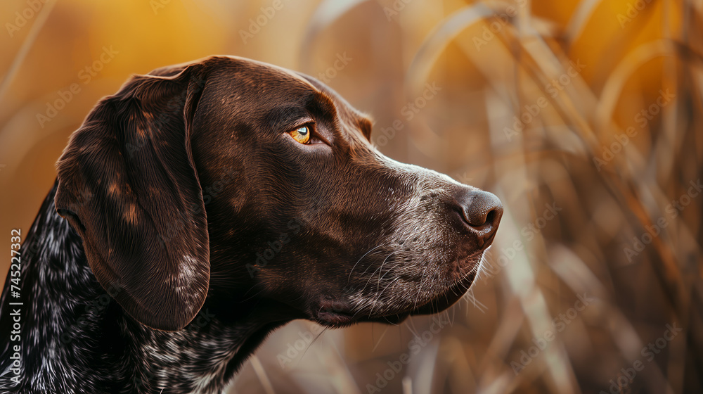  German Shorthaired Pointer dog looking for ducks