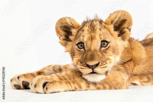 Cute lion cub with an expanded color palette