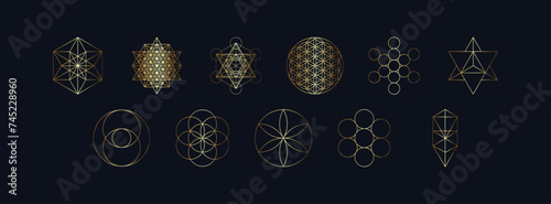 Sacred geometry shapes set. Vector EPS 10