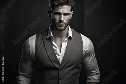 Man Wearing Vest and White Shirt