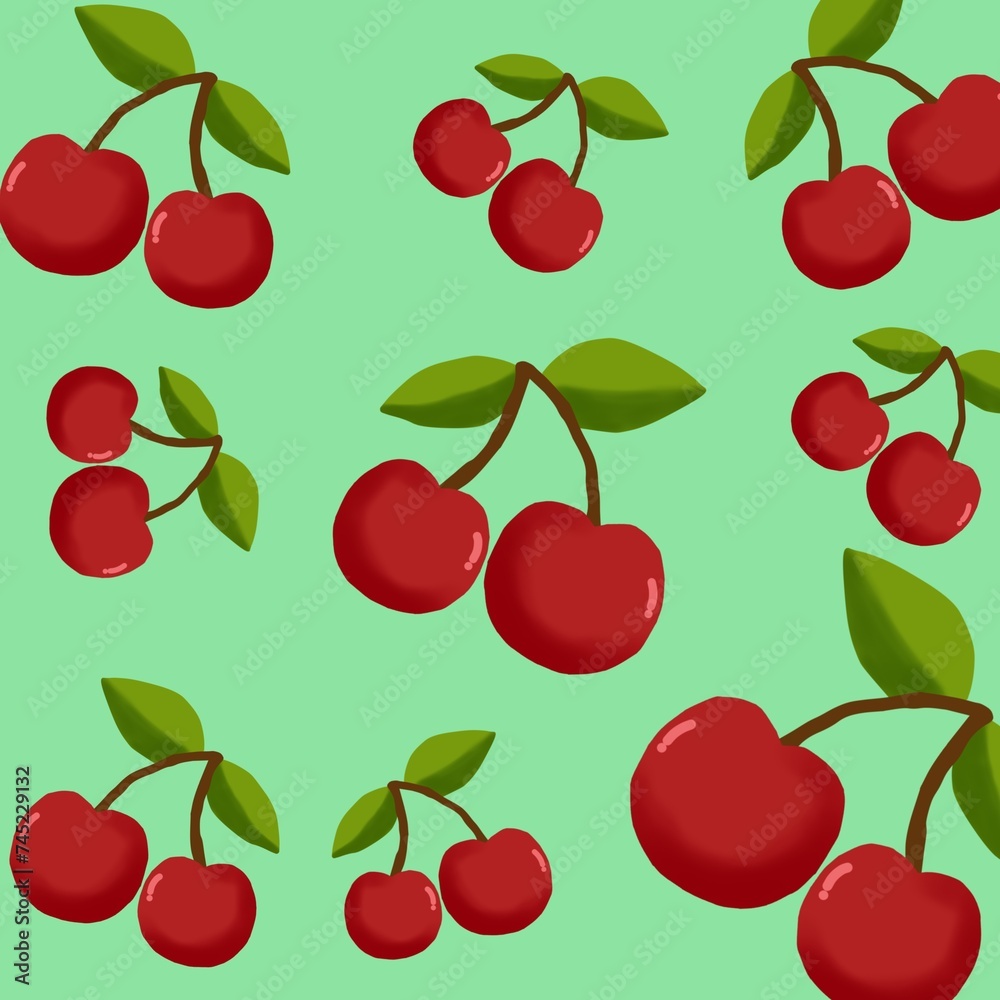 seamless pattern with cherries seamless pattern with cherries