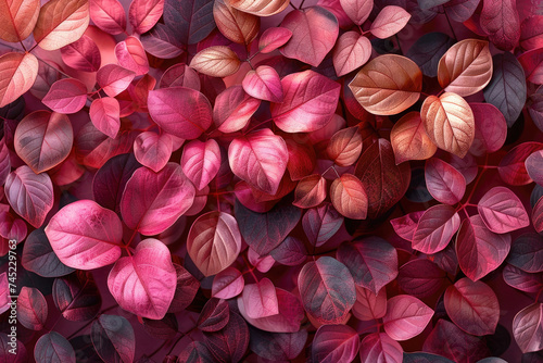 3D leaves in rose gold  brown  and pink create a lush background