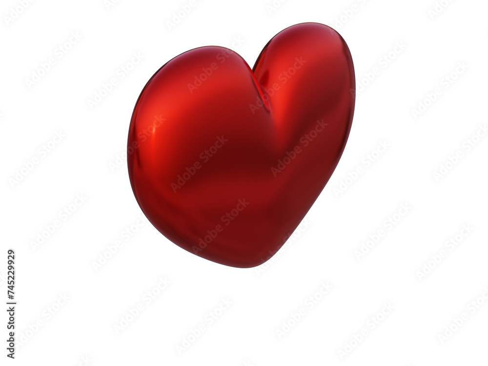 Lovely red heart. 3d render.