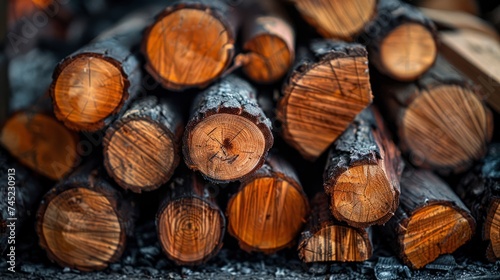 A Pile of Cut Logs on Top of a Stack of Wood