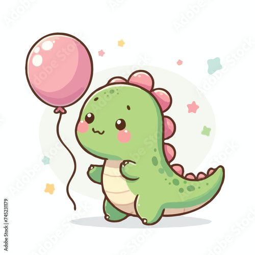cute dinosaur cartoon vector on white background  © 75dgfd4