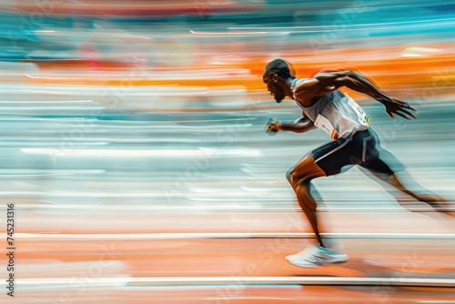 a person participating in a race, symbolizing efforts to achieve a goal.