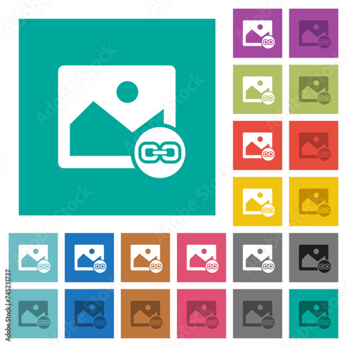 Link image square flat multi colored icons
