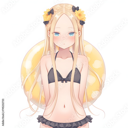 Cute Anime Mange Girl, Sexy Shot, PNG file, solid white background 