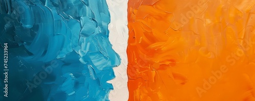 Contrasting Blue and Orange Paint Textures