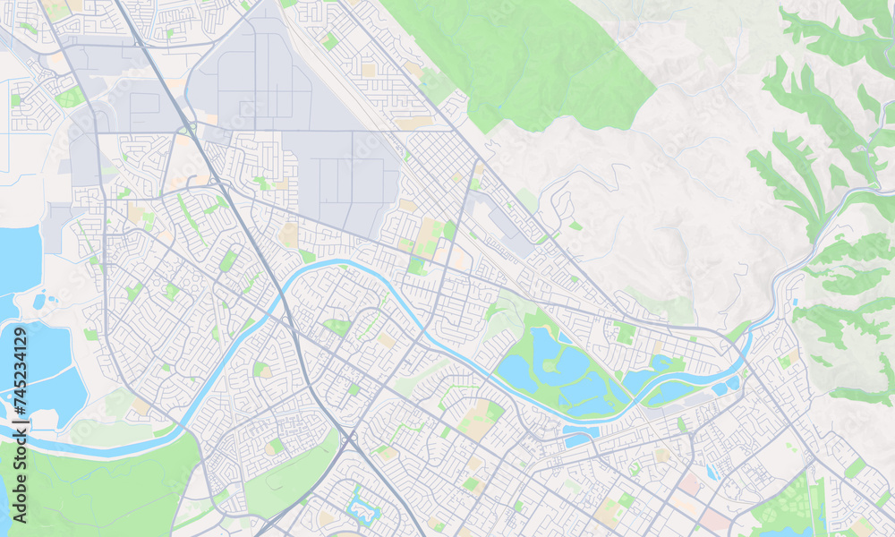 Obraz premium Union City California Map, Detailed Map of Union City California