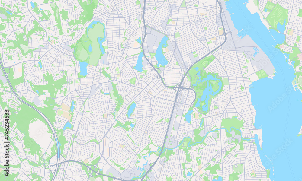 Fototapeta premium Cranston Rhode Island Map, Detailed Map of Cranston Rhode Island