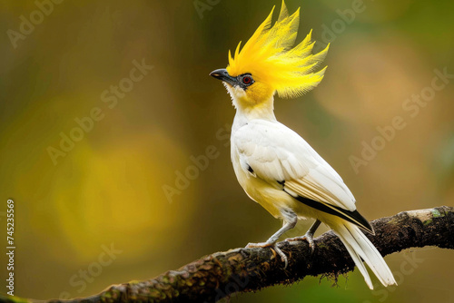 Yellow-crested Avian Rarity, a rare bird species characterized by its vibrant yellow crest