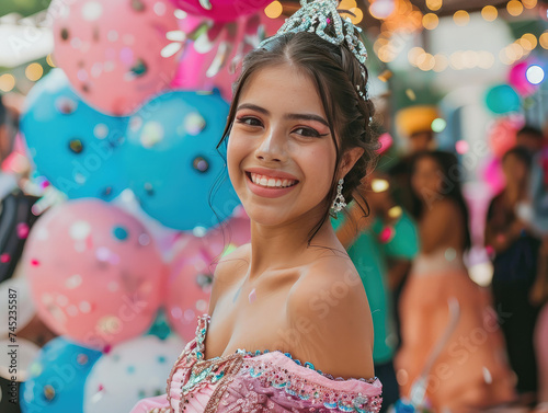 15 Year Old Girl Celebrating Her Quinceañera