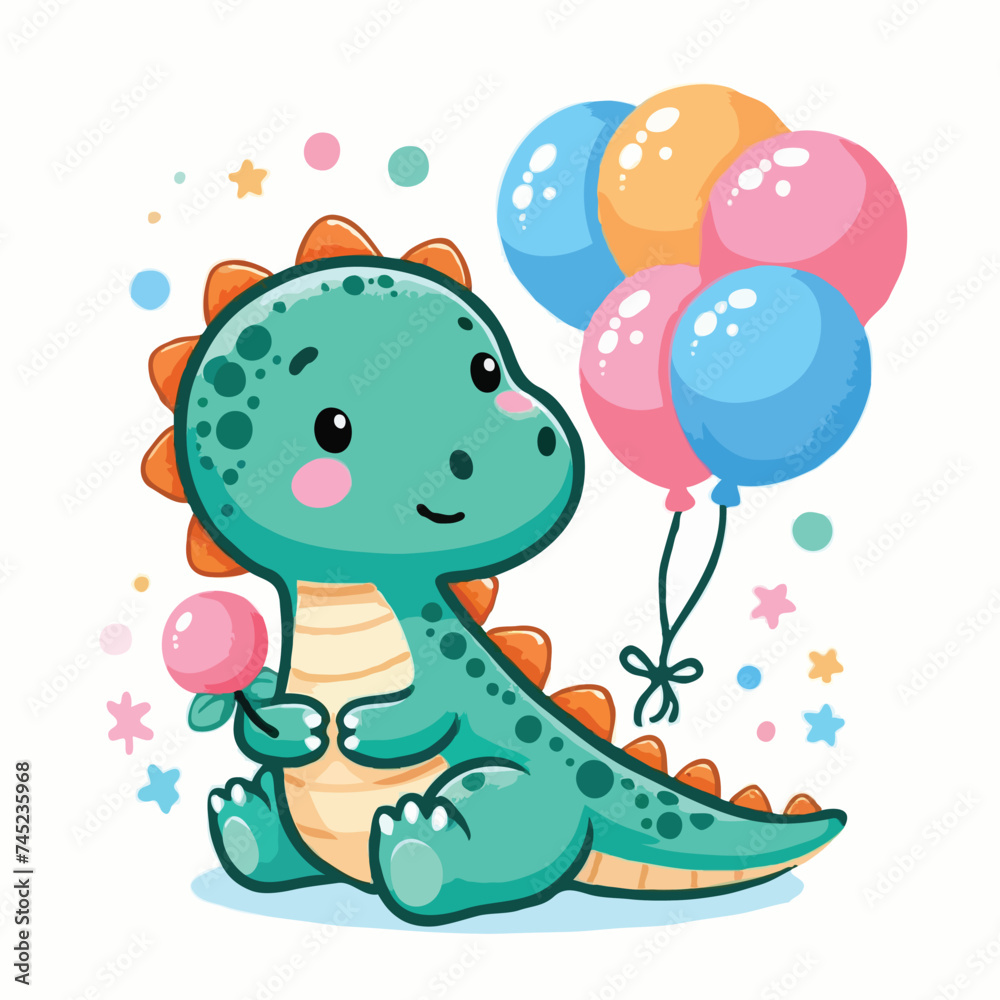 cute dinosaur cartoon vector on white background
cute dinosaur cartoon vector on white background