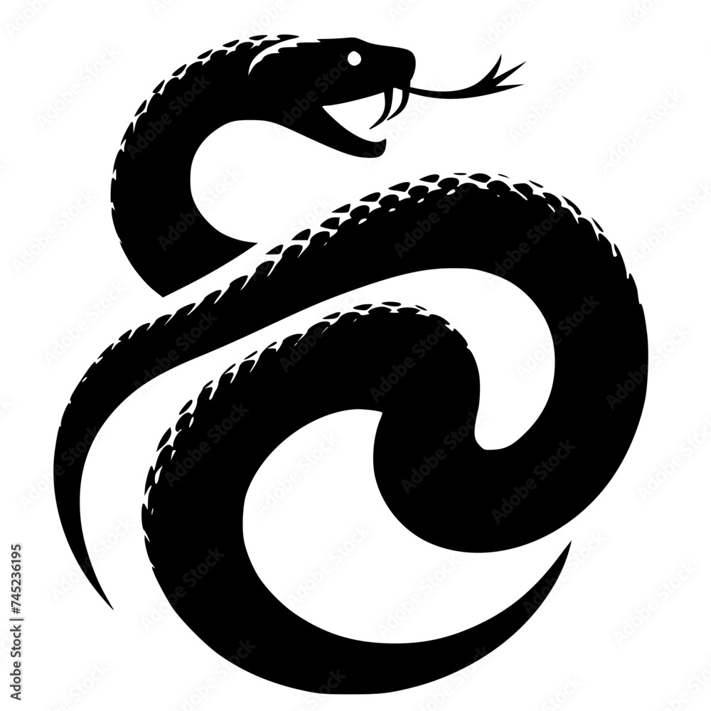 Obraz premium black and white snake