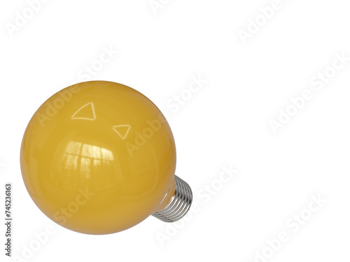 Yellow light bulb. 3d render