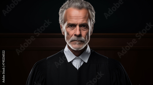 male judge dedicated  committed to justice. in the trial for accuracy and Lawyer's Justice with Judge gavel, in suit or Hiring lawyers in the court room. Legal law, prosecution, legal adviser, lawsuit