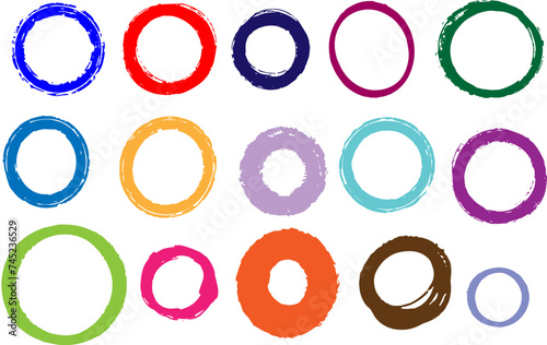 hand-painted circles, abstract drawing, clipart