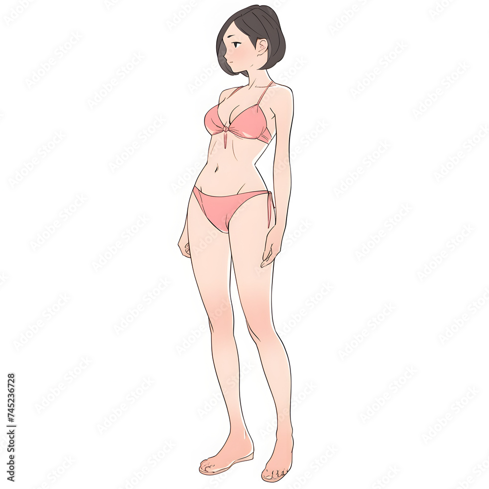 Cute Anime Mange Girl, Sexy Shot, PNG file, solid white background Cute Anime Mange Girl, Sexy Shot, PNG file, solid white background