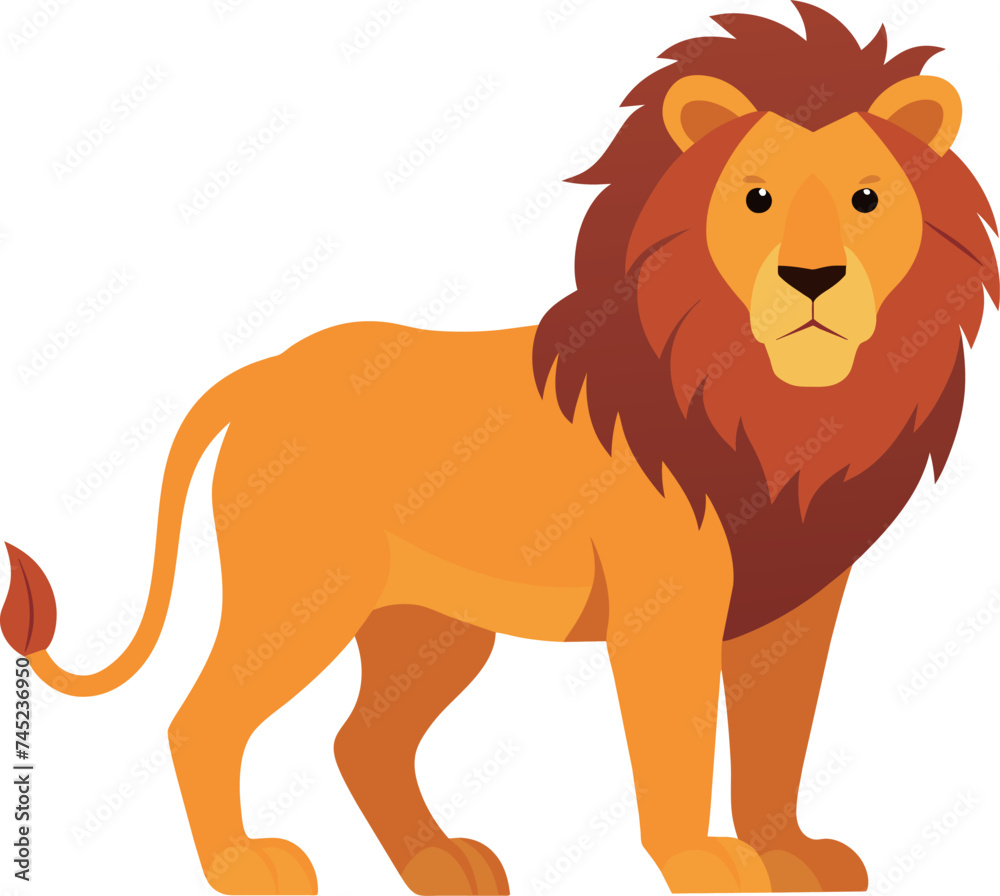 Illustration of a Lion on a white background in vector style