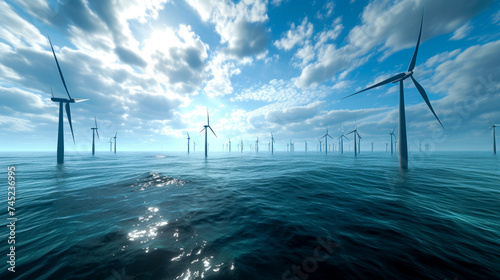 wind farm in the ocean, climate change