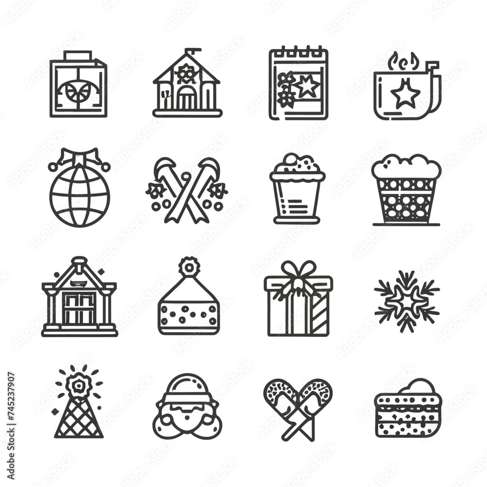 Holidays icon vector set