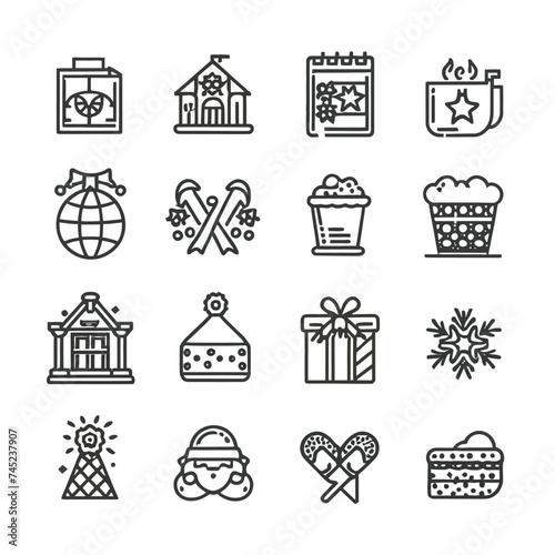 Holidays icon vector set