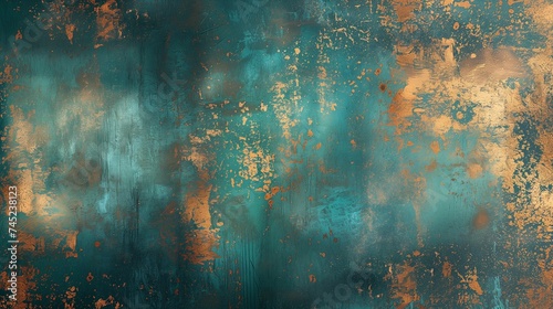 Vintage Teal and Copper Texture with Distressed Patina
