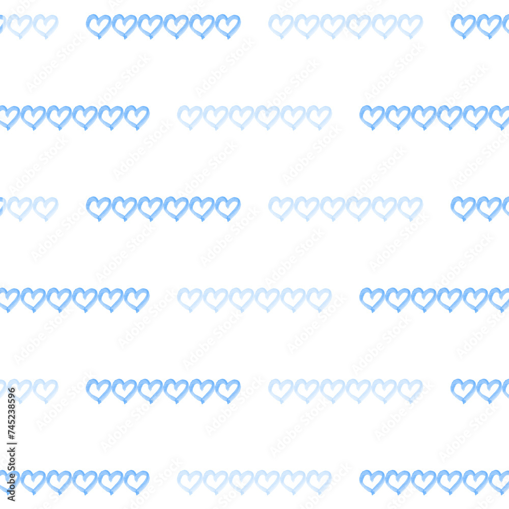 水彩の青と水色のハートの背景イラスト 水彩の青と水色のハートの背景イラスト