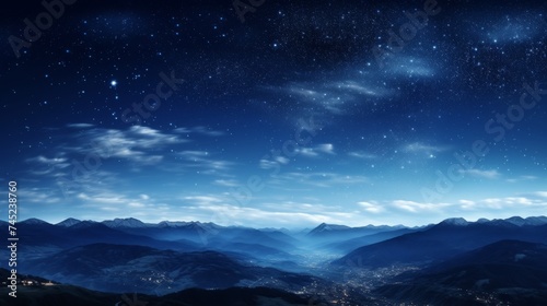 Mountains and hills against starry sky © Media Srock