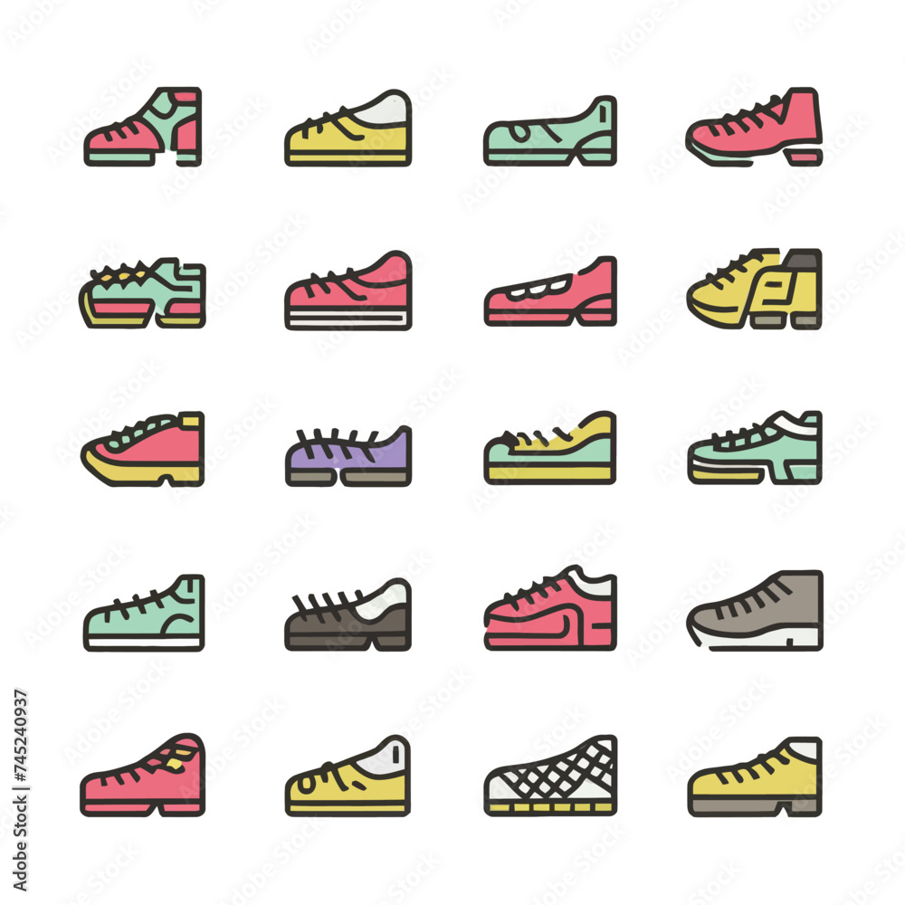 Shoes icon vector set Shoes icon vector set