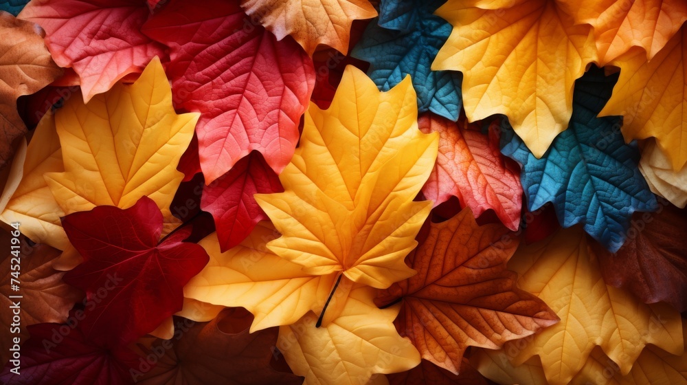 Pile of multicolored autumn leaves Pile of multicolored autumn leaves