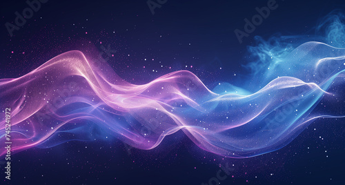 abstract soundscape, with dark backgrounds and waves that glow with an ethereal light.
