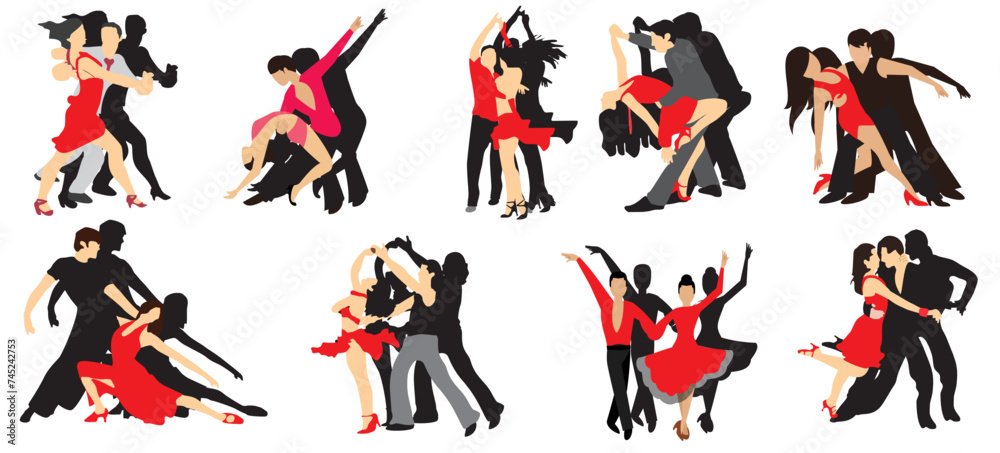 set of dancing girls salsa set of dancing girls salsa