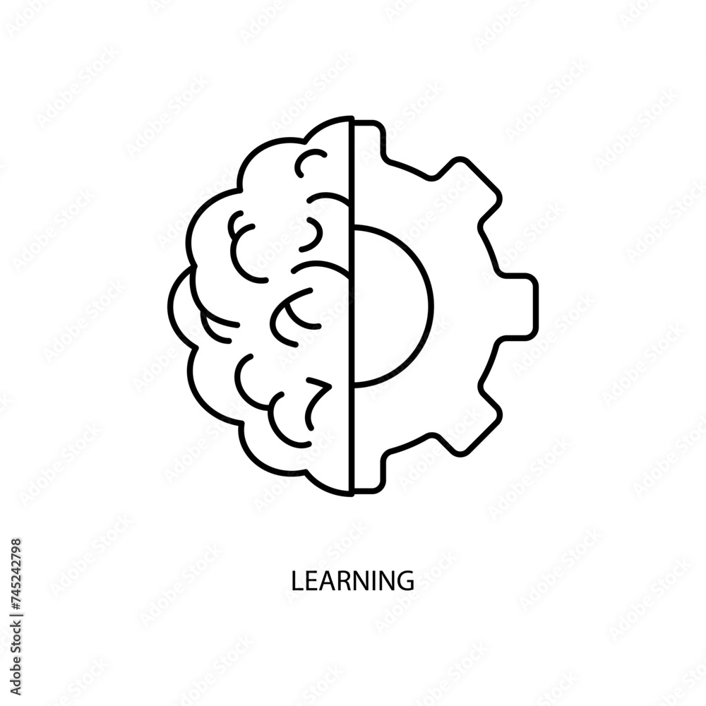learning concept line icon. Simple element illustration. learning concept outline symbol design. learning concept line icon. Simple element illustration. learning concept outline symbol design.