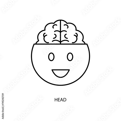 head concept line icon. Simple element illustration. head concept outline symbol design.