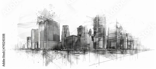 Architecture drawing banner background for design