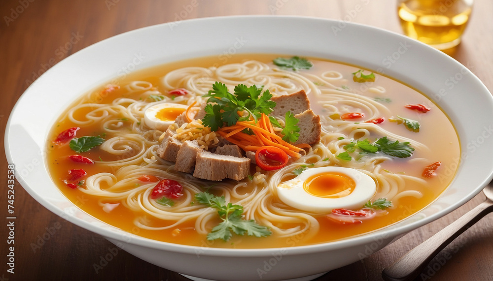 A stunning image showcasing a bowl of soup as a wonderful masterpiece of culinary artistry and the high resolution photograph captures every detail of the dish's exquisite presentation
A stunning image showcasing a bowl of soup as a wonderful masterpiece of culinary artistry and the high resolution photograph captures every detail of the dish's exquisite presentation