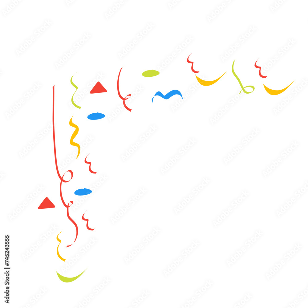 Naklejka premium confetti party corner decoration