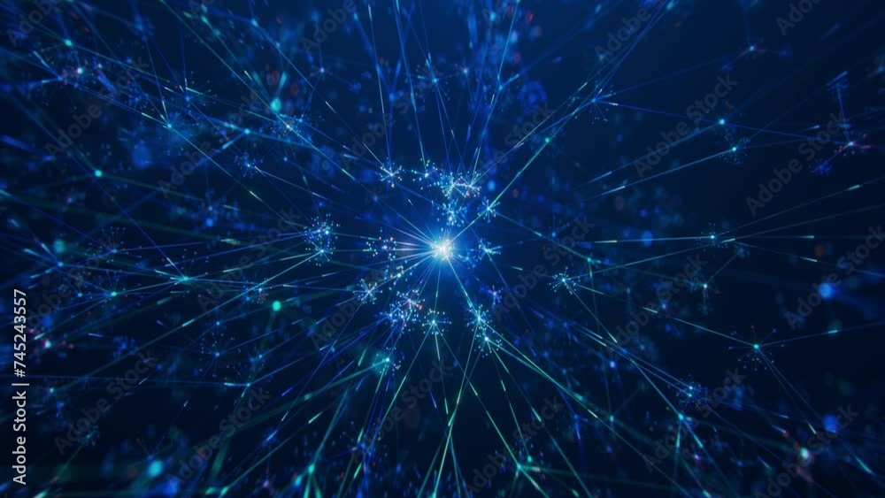 Loopable Animation of Complex Neural Network with Pulsating Core and Nodes and Connections. Advanced Computer Algorithms, AI Solutions, Artificial Intelligence and Large Language Model Visualization Loopable Animation of Complex Neural Network with Pulsating Core and Nodes and Connections. Advanced Computer Algorithms, AI Solutions, Artificial Intelligence and Large Language Model Visualization
