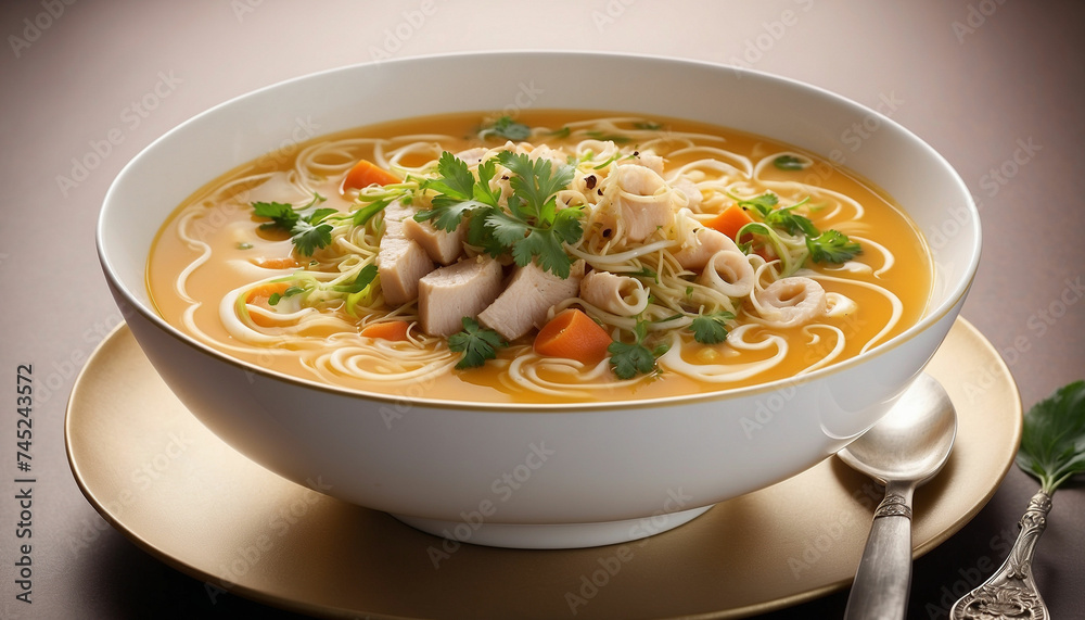 A stunning image showcasing a bowl of soup as a wonderful masterpiece of culinary artistry and the high resolution photograph captures every detail of the dish's exquisite presentation
A stunning image showcasing a bowl of soup as a wonderful masterpiece of culinary artistry and the high resolution photograph captures every detail of the dish's exquisite presentation