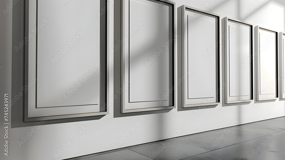 Blank decorative art frame gallery mock-up, poster frames close up Blank decorative art frame gallery mock-up, poster frames close up