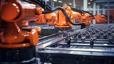 EV Battery Pack Automated Production Line  with  Robot Arms. 