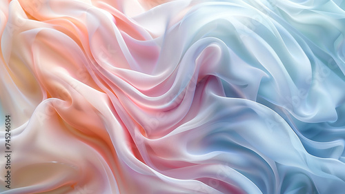 A soft fabric texture background, in wavy, ethereal pastel hues.