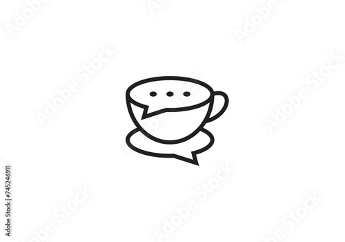 simple coffee chat logo design icon creative
