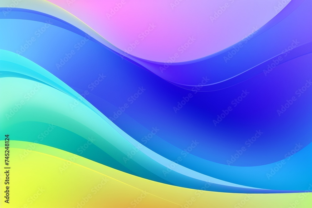 Yellow to Green to Blue to Purple abstract fluid gradient design, curved wave in motion background for banner, wallpaper, poster, template, flier and cover
