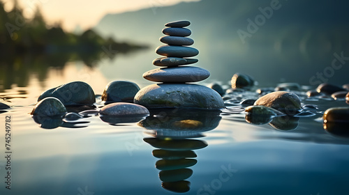 A pile of pebbles or stones on the background