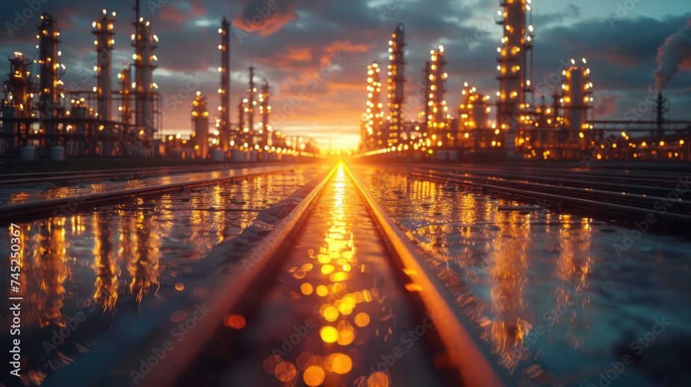 Close-up of Equipment of oil refining, Oil and gas refinery area, Industrial Close-up of Equipment of oil refining, Oil and gas refinery area, Industrial