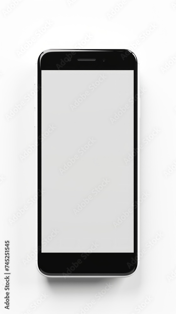 Stock image of a smartphone on a white background, modern and sleek design Generative AI Stock image of a smartphone on a white background, modern and sleek design Generative AI