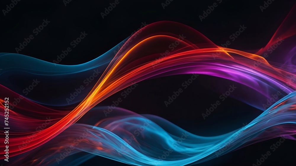 Red, purple and blue smokes flowing on dark background Red, purple and blue smokes flowing on dark background